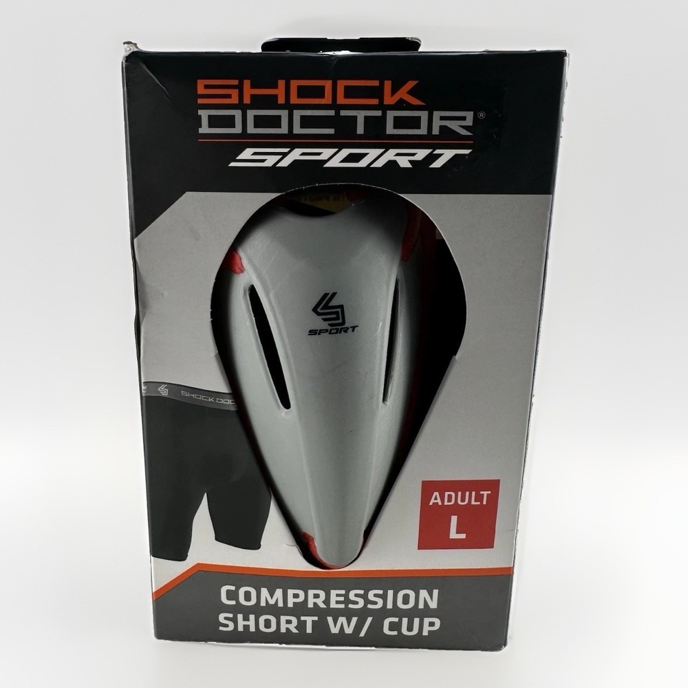 Shock Doctor Sport Compression Shorts w/ Protective Cup Adult Large 34-36